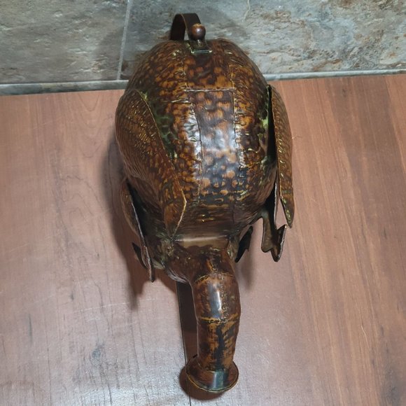 Vintage Metal Elephant Hammered Copper Water Can - Picture 6 of 15